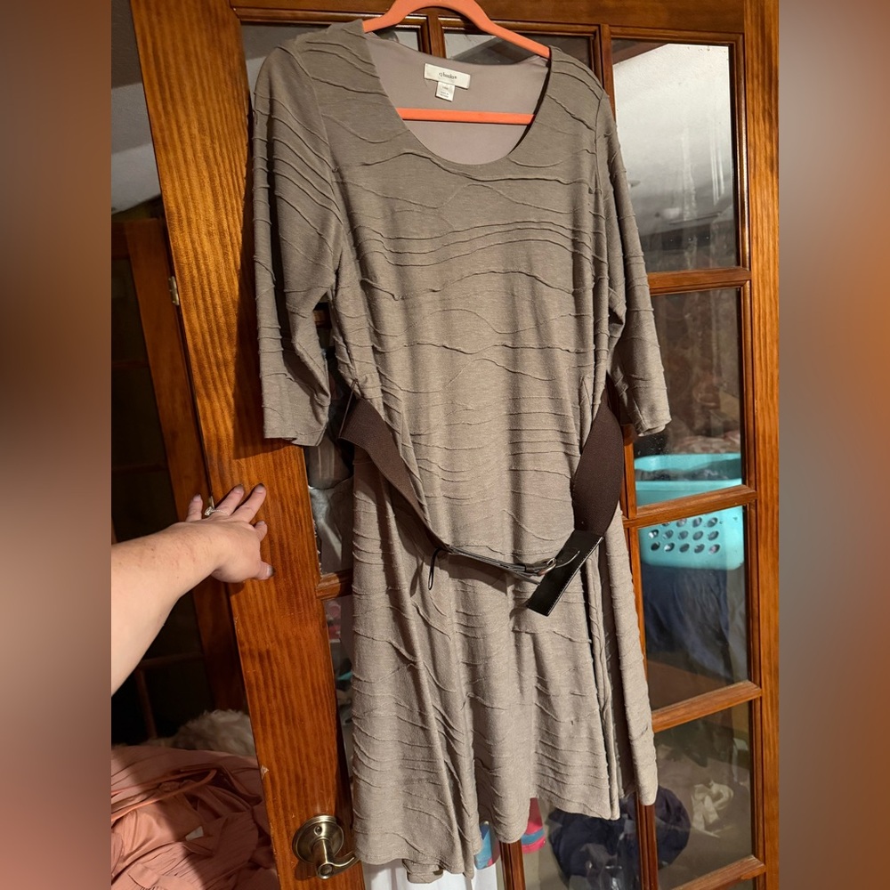 CJ Banks Brown Dolman Sleeve Dress